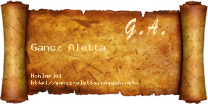 Gancz Aletta névjegykártya