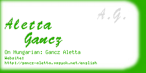 aletta gancz business card